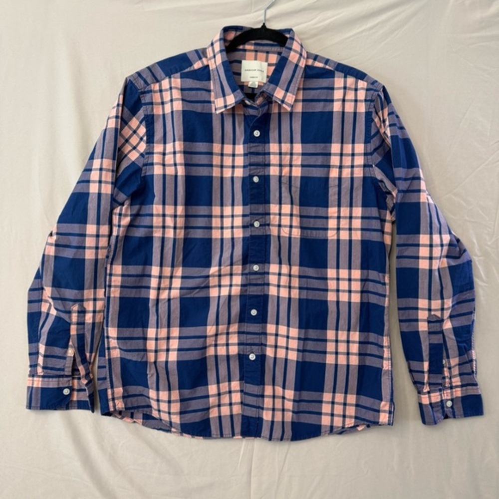 American Eagle Outfitters Long Sleeve Plaid‎ Shirt, Button Down, Mens Size Large
